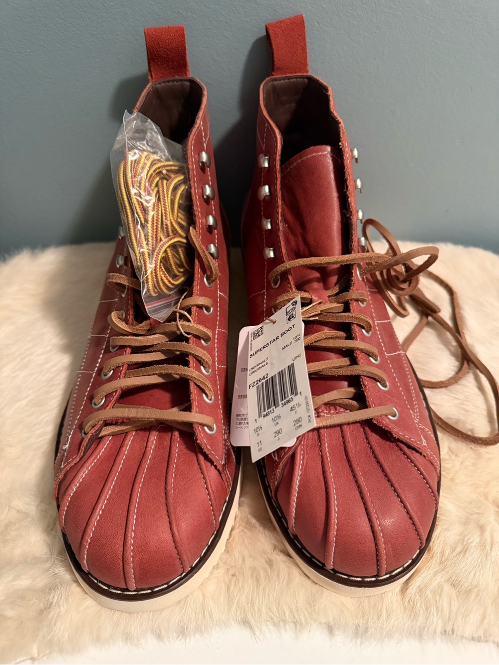 Adidas Men’s Cherry Brown Leather Superstar Boots